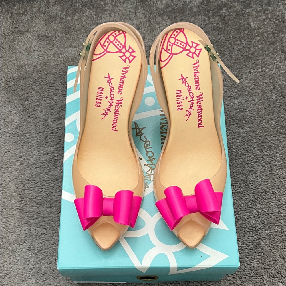 Vivienne Westwood Nude and Pink Bow Heels